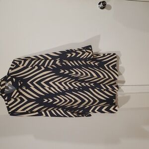 SHEIN Black and Tan Chevron Blouse